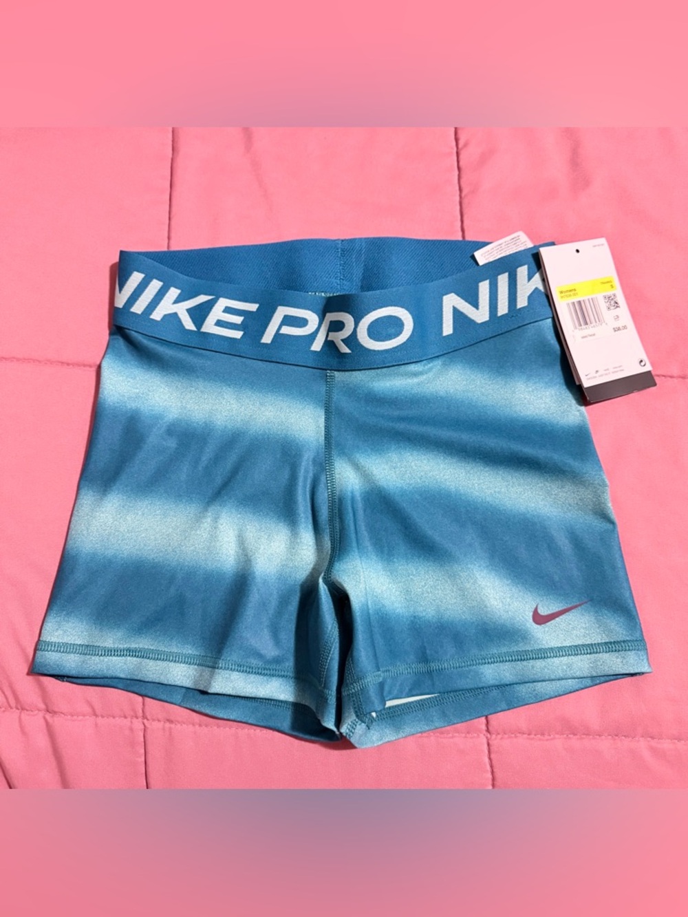 Nike Pro Teal Blue Ombre Training Shorts - Small